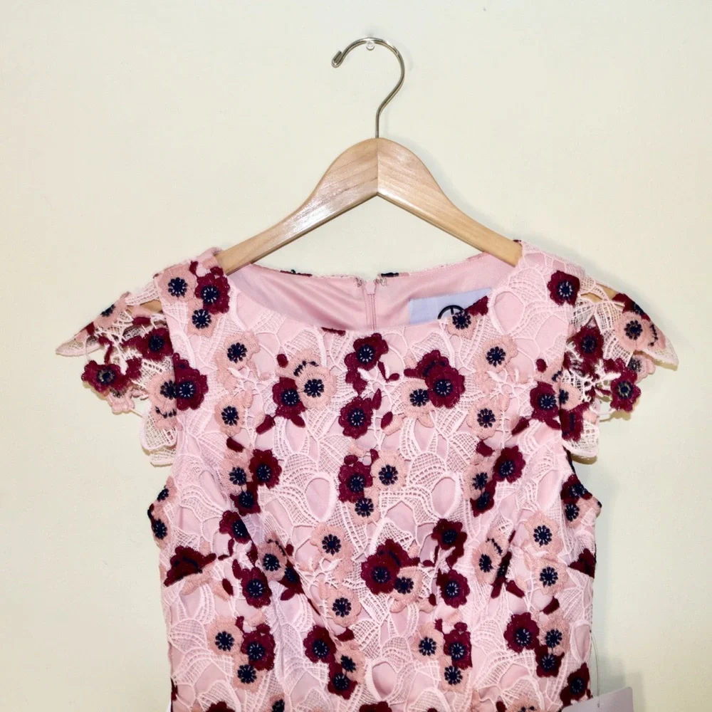 JS Collections Olive Scalloped Dress in Pink Boysenberry - Picture 5 of 12